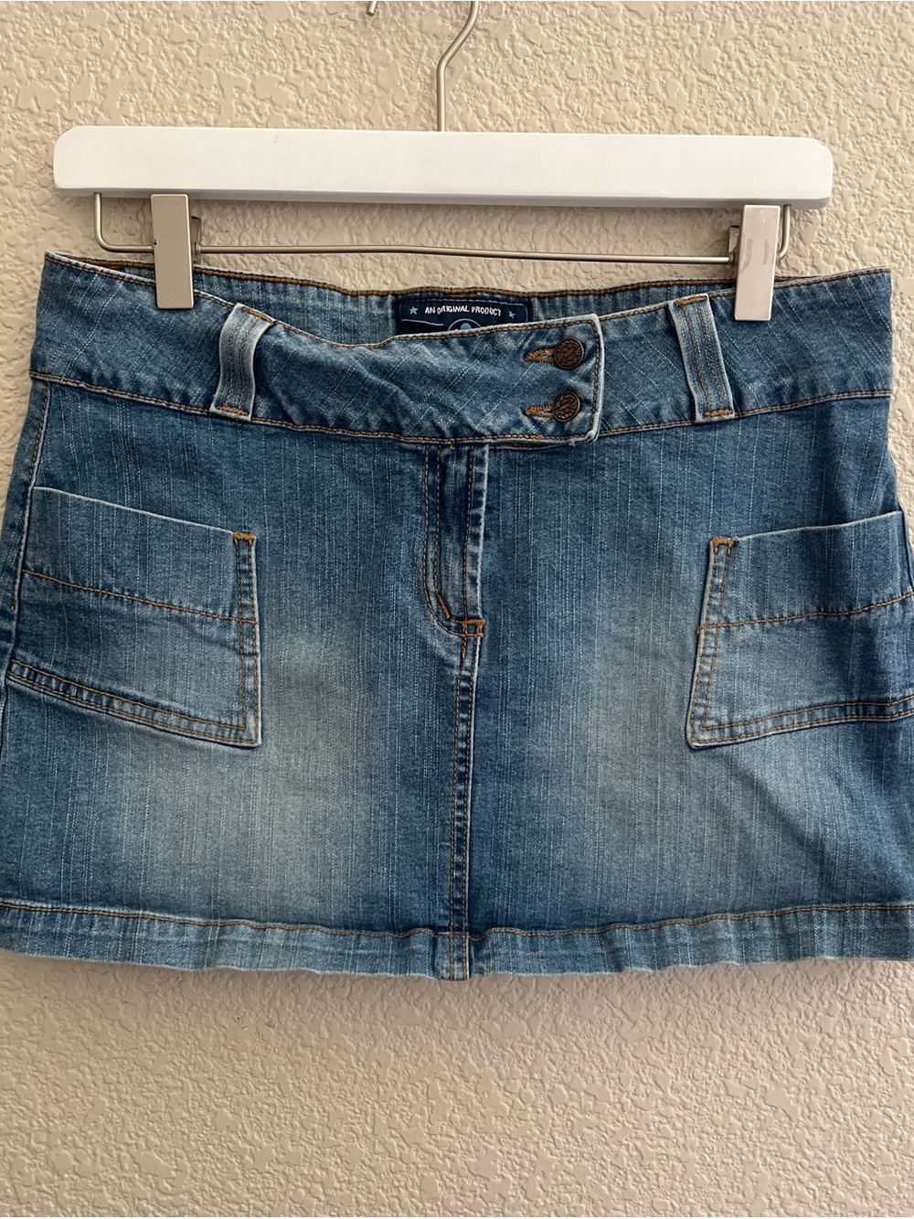 Vintage Blue Asphalt Denim Mini Skirt Juniors Size 9